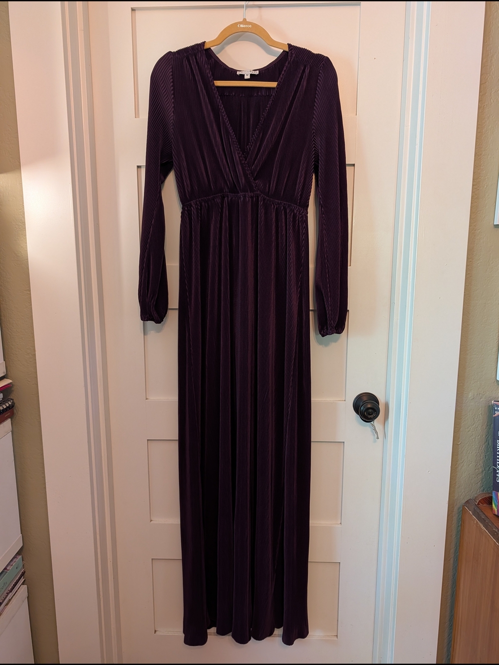 Baltic Born Long Sleeve V-Neck Maxi Dress - Plum